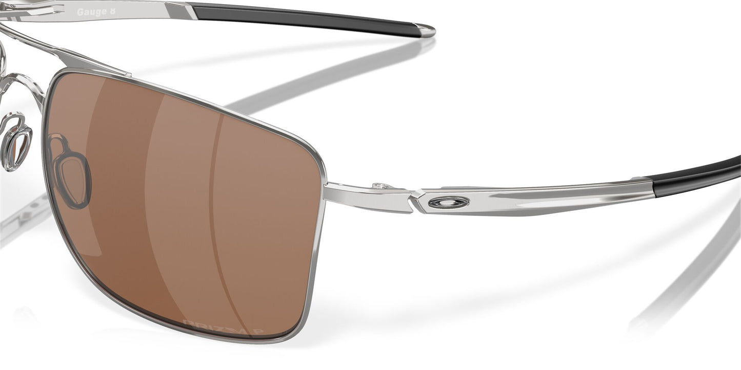 Oakley Gauge 8 Polarised Polished Chrome Prizm Tungsten (62 eye size) (4124-0962)