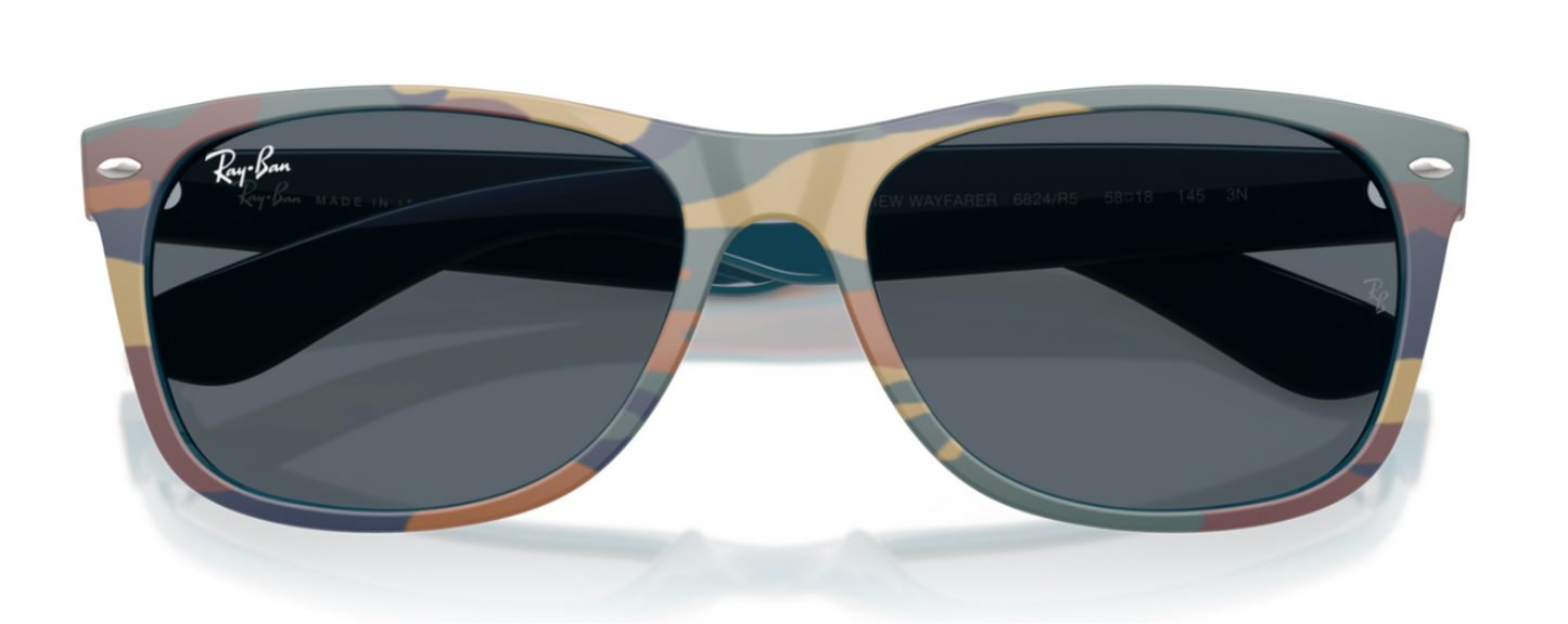 Ray-Ban New Wayfarer 2132 Matte Blue & Blue Camouflage Blue (2132 6824R5)