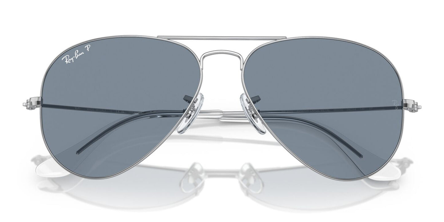 Ray-Ban Aviator 3025 Polarised Silver Blue RB3025 003/02 (58)