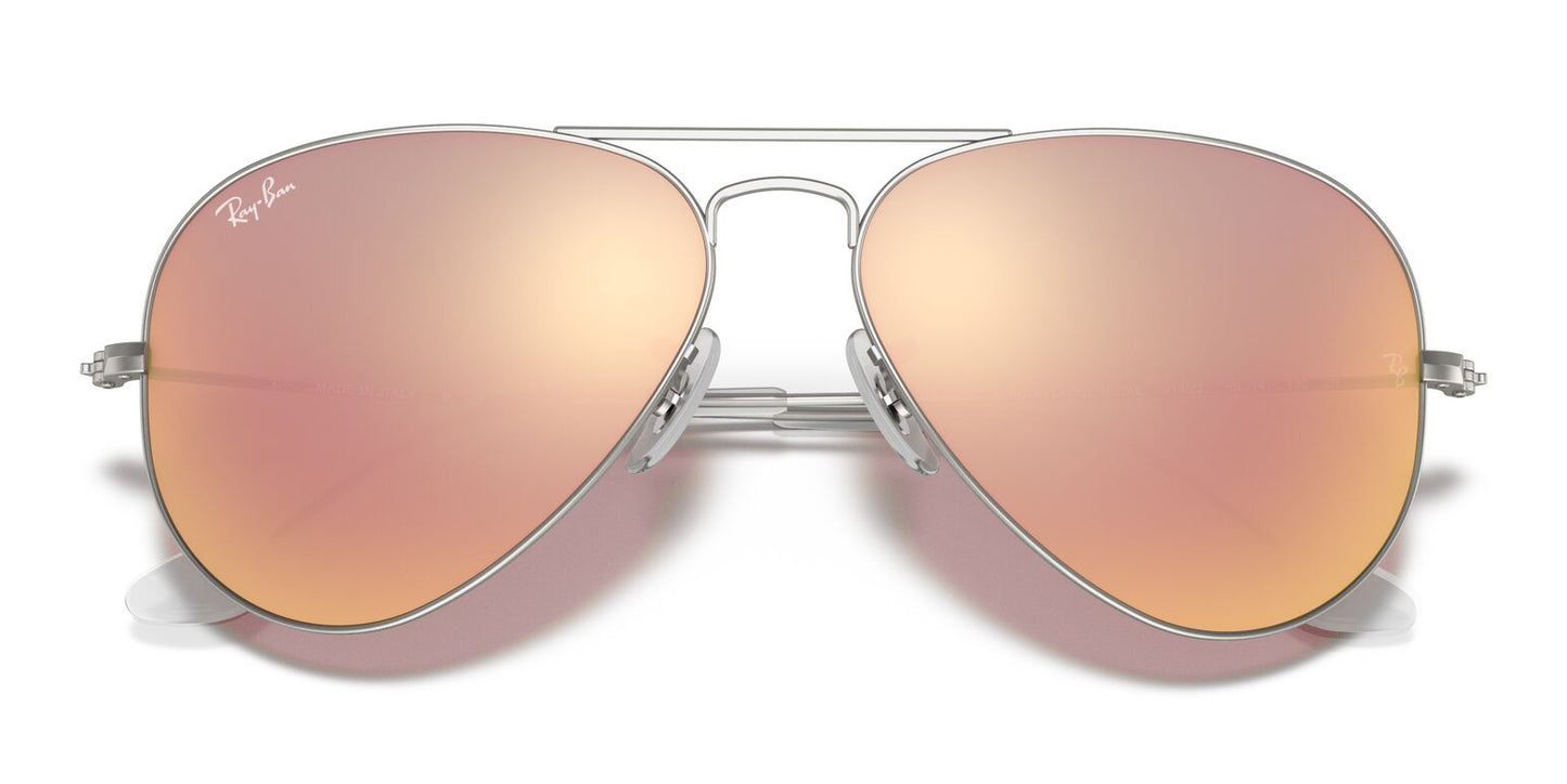 Ray-Ban Aviator 3025 Matte Silver Copper Mirror RB3025 019/Z2 (58)