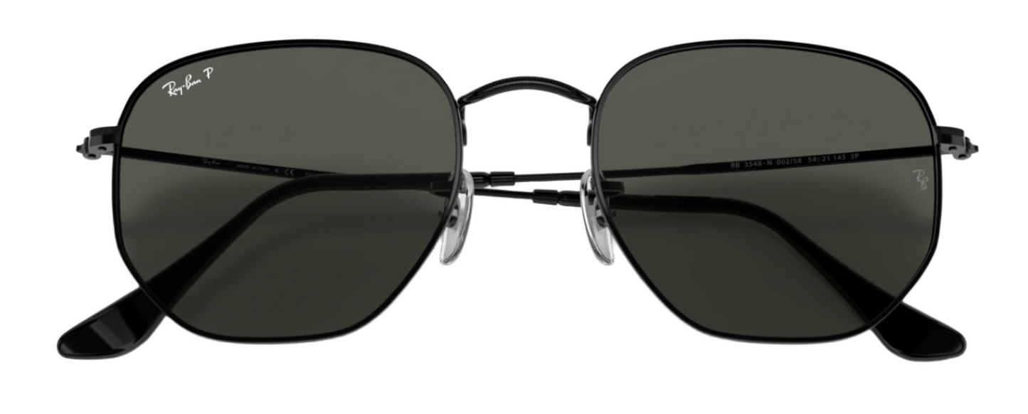 Ray-Ban Hexagonal 3548N Black G15 Green Polarised (3548 002/58)