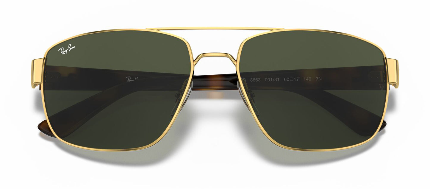 Ray-Ban 3663 Polarised Arista Gold Brown RB3663 001/31 (60)