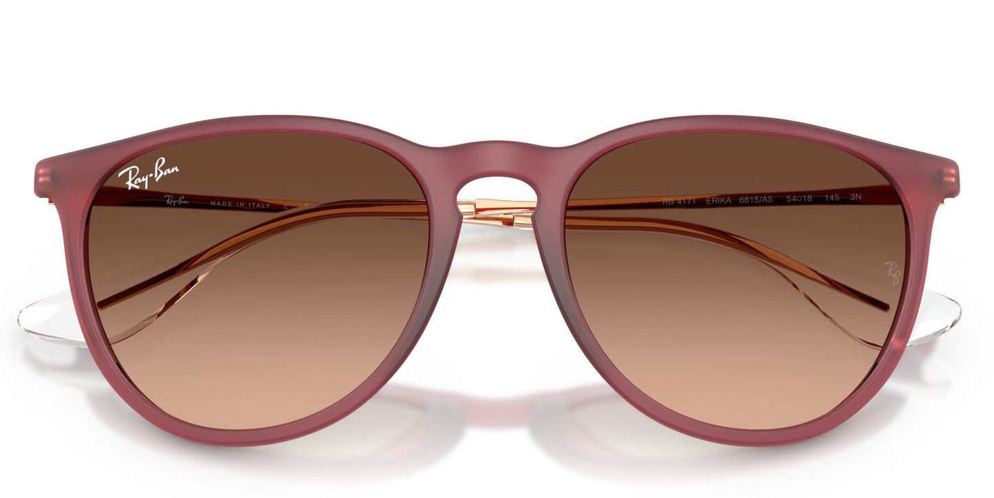 Ray-Ban 4171 Erika Rubber Violet Pink Brown Gradient RB4171 6815A5 (54)