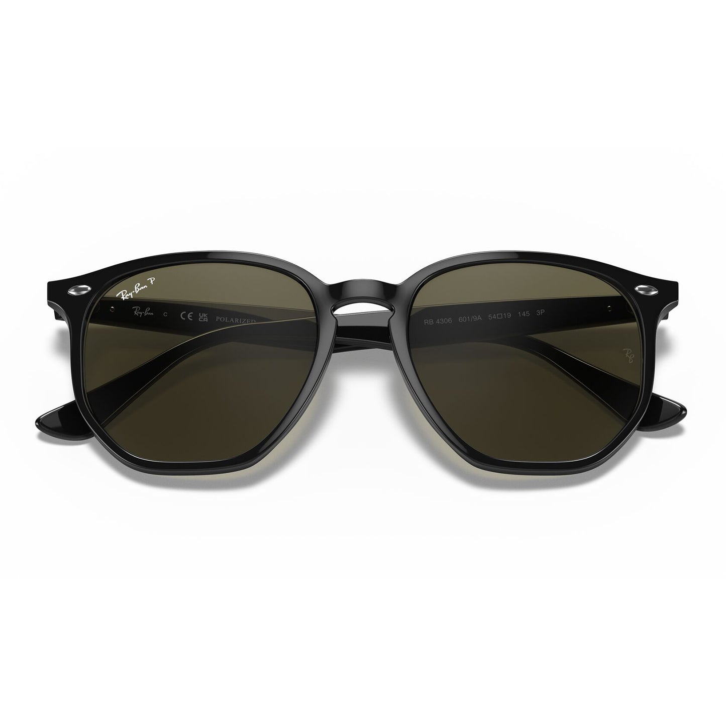 Ray-Ban 4306 Polarised Black G-15 Green RB4306 601/9A (54)
