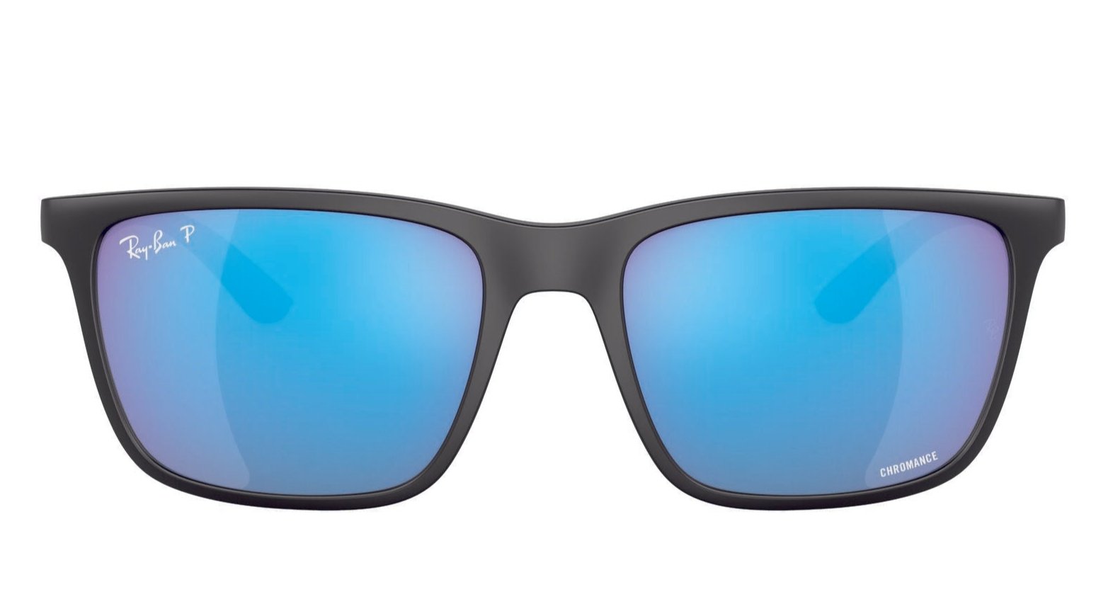 Ray-Ban 4385 Polarised Sunglasses Matte Black Blue