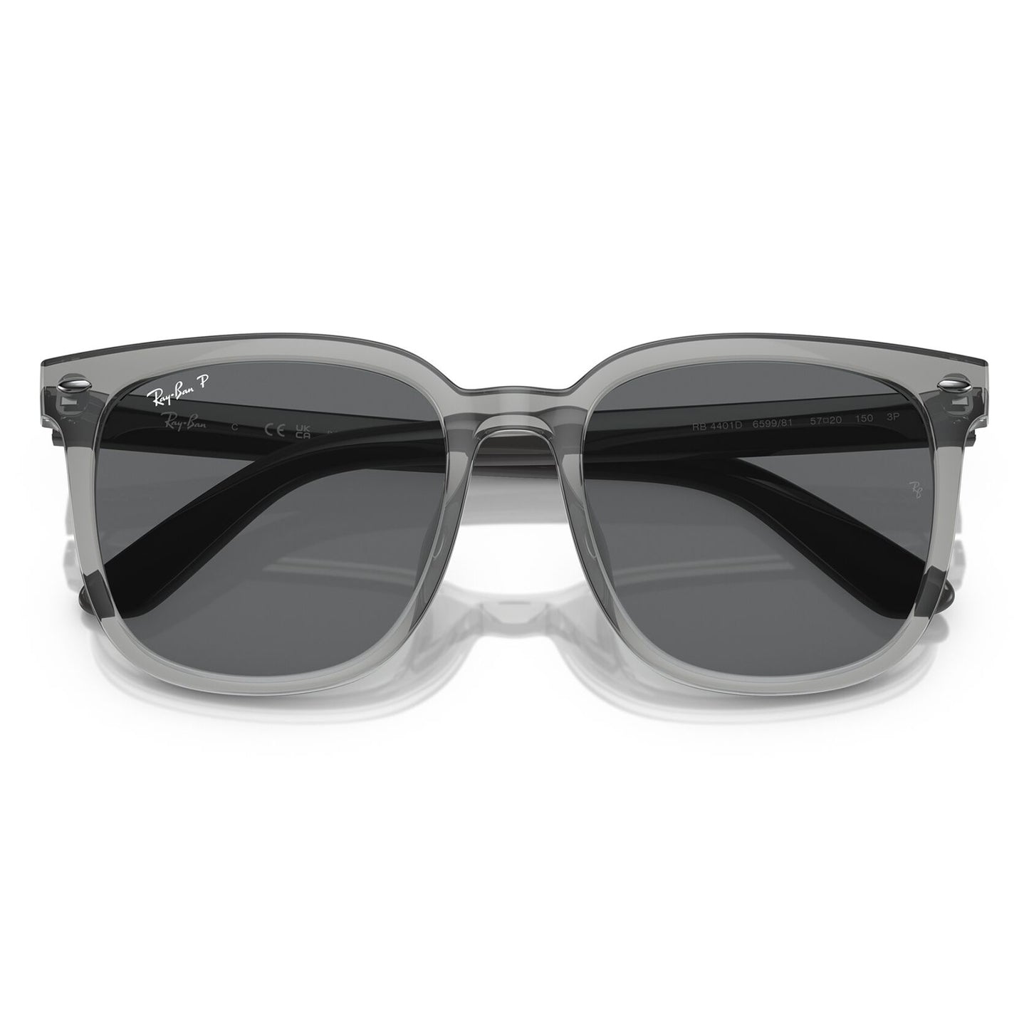 Ray-Ban 4401D Polarised Transparent Grey Dark Grey RB4401D 659981 (55)
