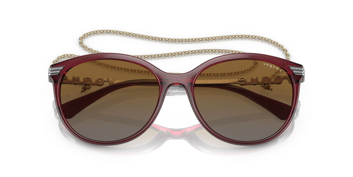 Vogue 5460S Polarised Transparent Opal Dark Red Brown Gradient (5460S 2339T5)