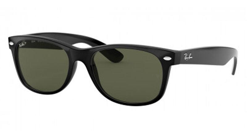 Ray-Ban New Wayfarer 2132 Polarised Gloss Black G15 Green (2132 901/58)