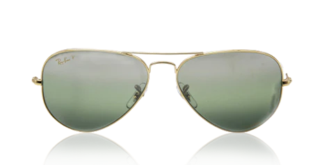 Collection Link to Ray-Ban Women's Aviator Sunglasses with Green Lenses and Gold Frames