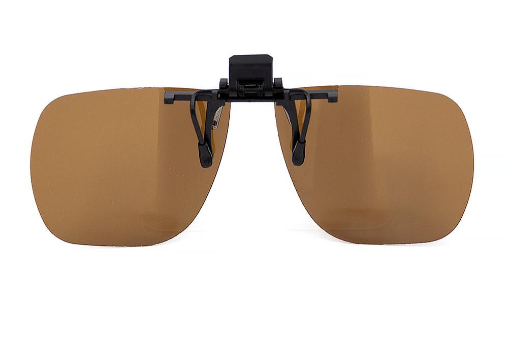 Clip On Polarised Small Brown Square