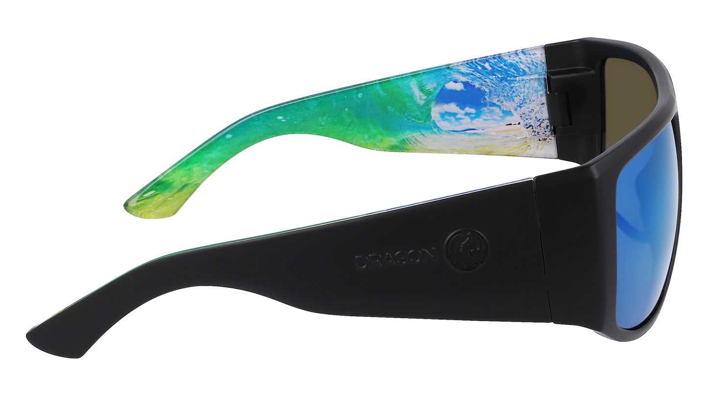 Dragon Fin Polarised Clark Little Matte Black Blue Ion LL (125S 007)