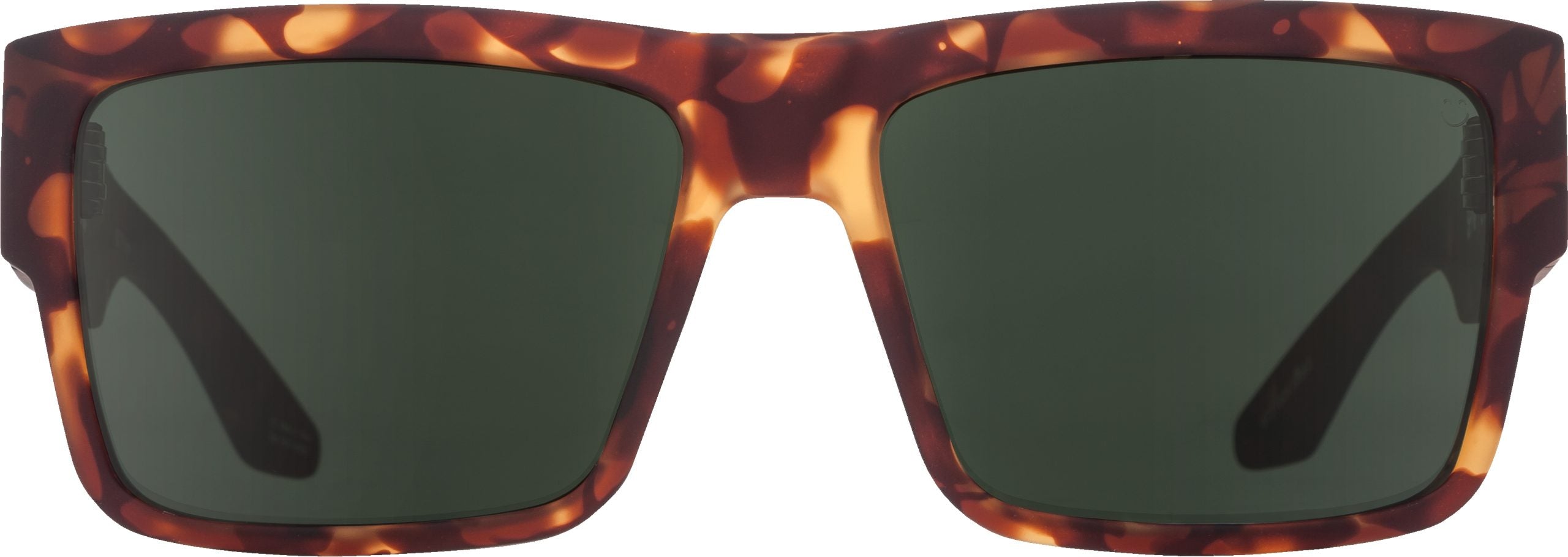 SPY Cyrus Sunglasses - Soft Matte Tortoise Frame, Happy Grey Green Lens, UV Protection