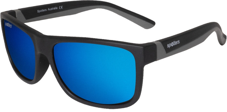Spotters Youth Wombat Polarised Matte Black Blue Mirror (Wombat 03)