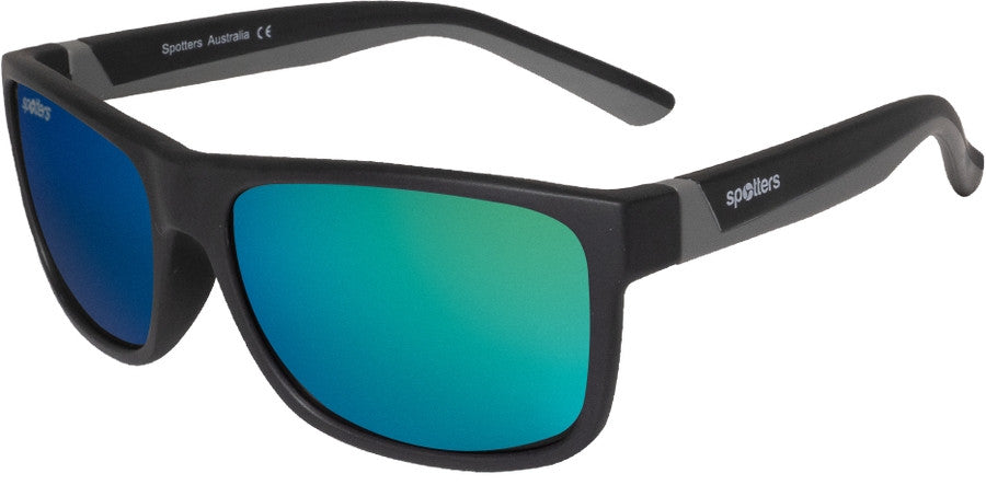 Spotters Youth Wombat Polarised Matte Black Green Mirror (Wombat 01)