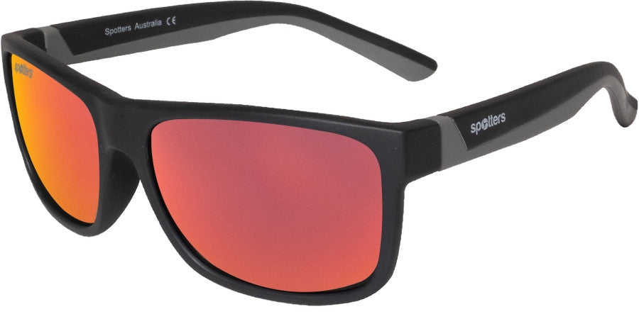 Spotters Youth Wombat Polarised Matte Black Red Mirror (Wombat 04)