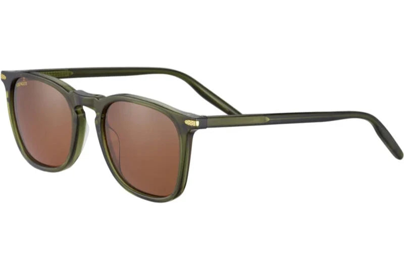 Serengeti Delio Polarised Shiny Crystal Khaki Glass Drivers (021001)