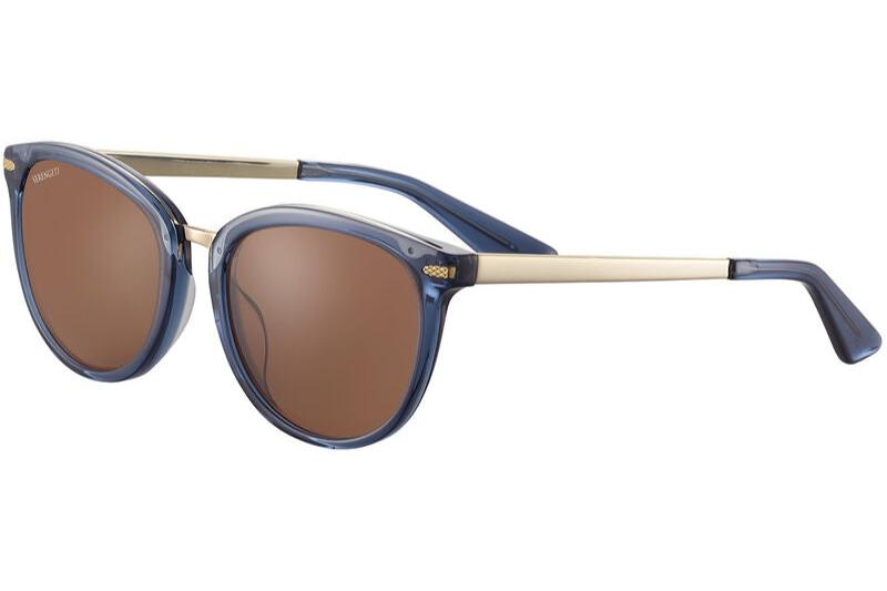 Serengeti Jodie Polarised Shiny Crystal Blue Shiny Light Gold Glass Drivers (561003)