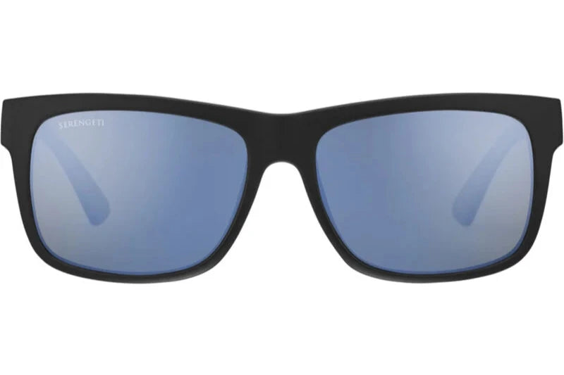 Serengeti Positano Polarised Matte Black 555NM Blue Mirror (8982