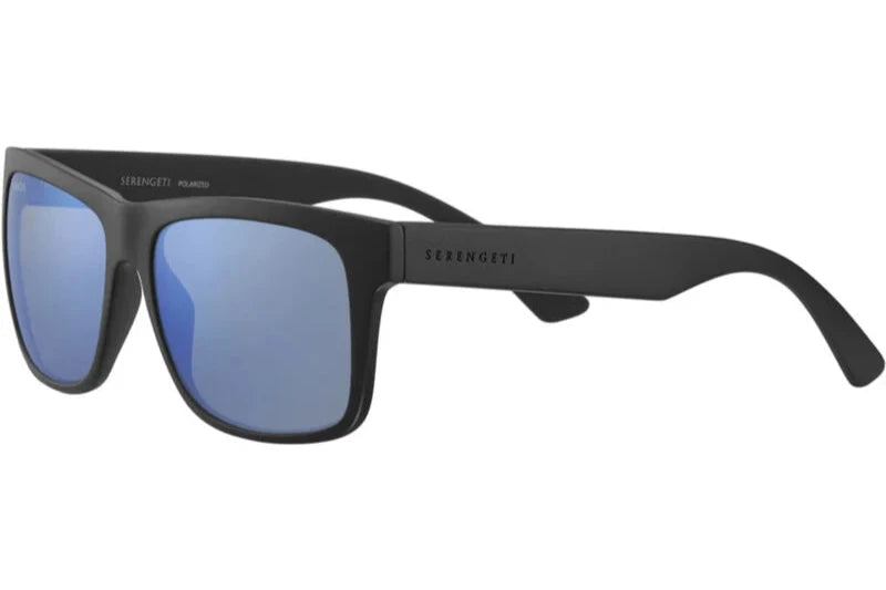 Serengeti Positano Polarised Matte Black 555NM Blue Mirror (8982)