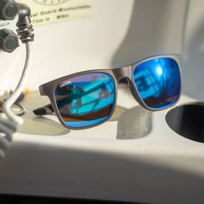 Oxide Solaris Polarised Matte Grey Blue Mirror (54)