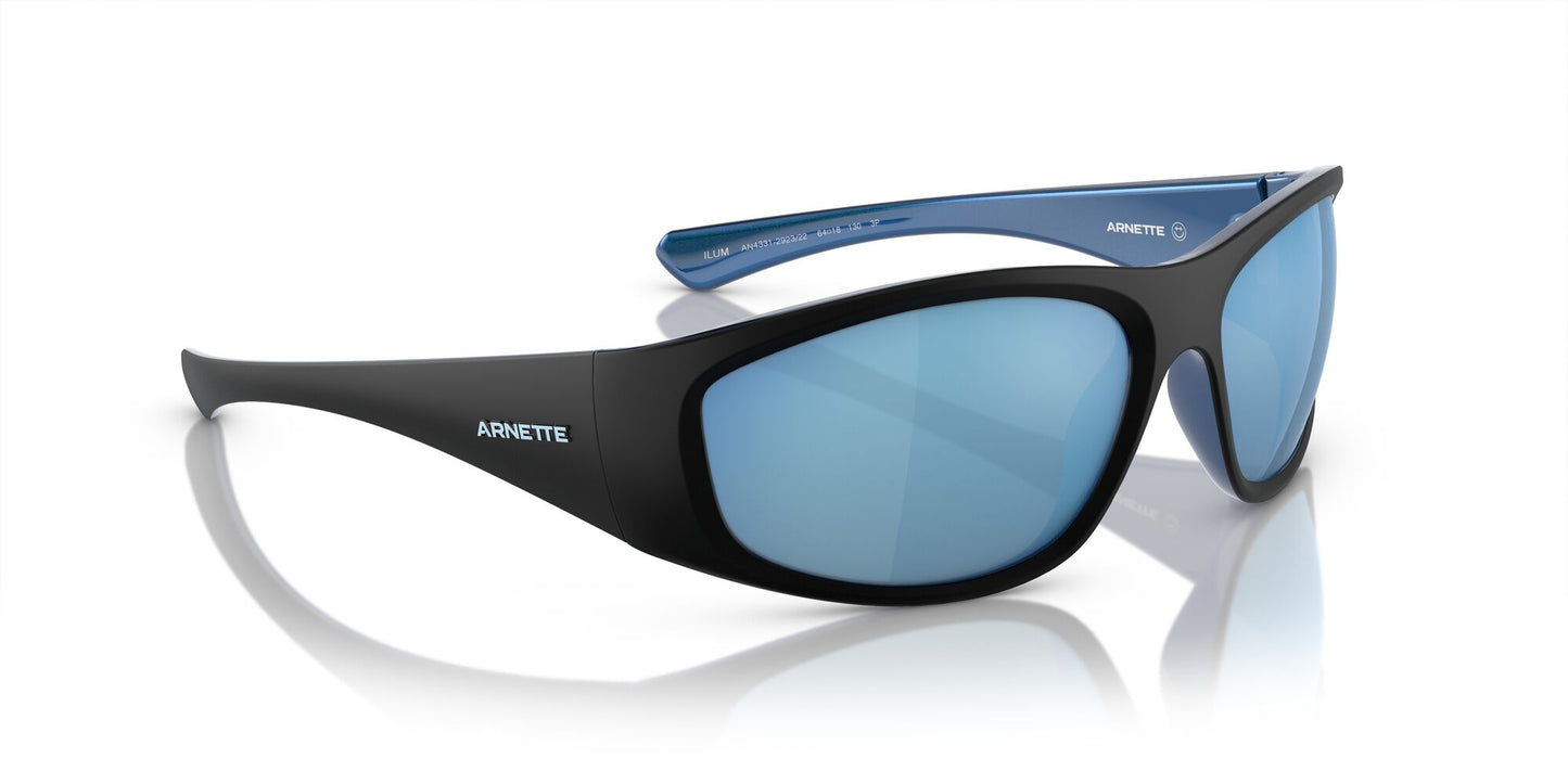 Arnette Ilum Polarised Matte Black Shiny Alumina Dark Grey Mirror (4331 292322)