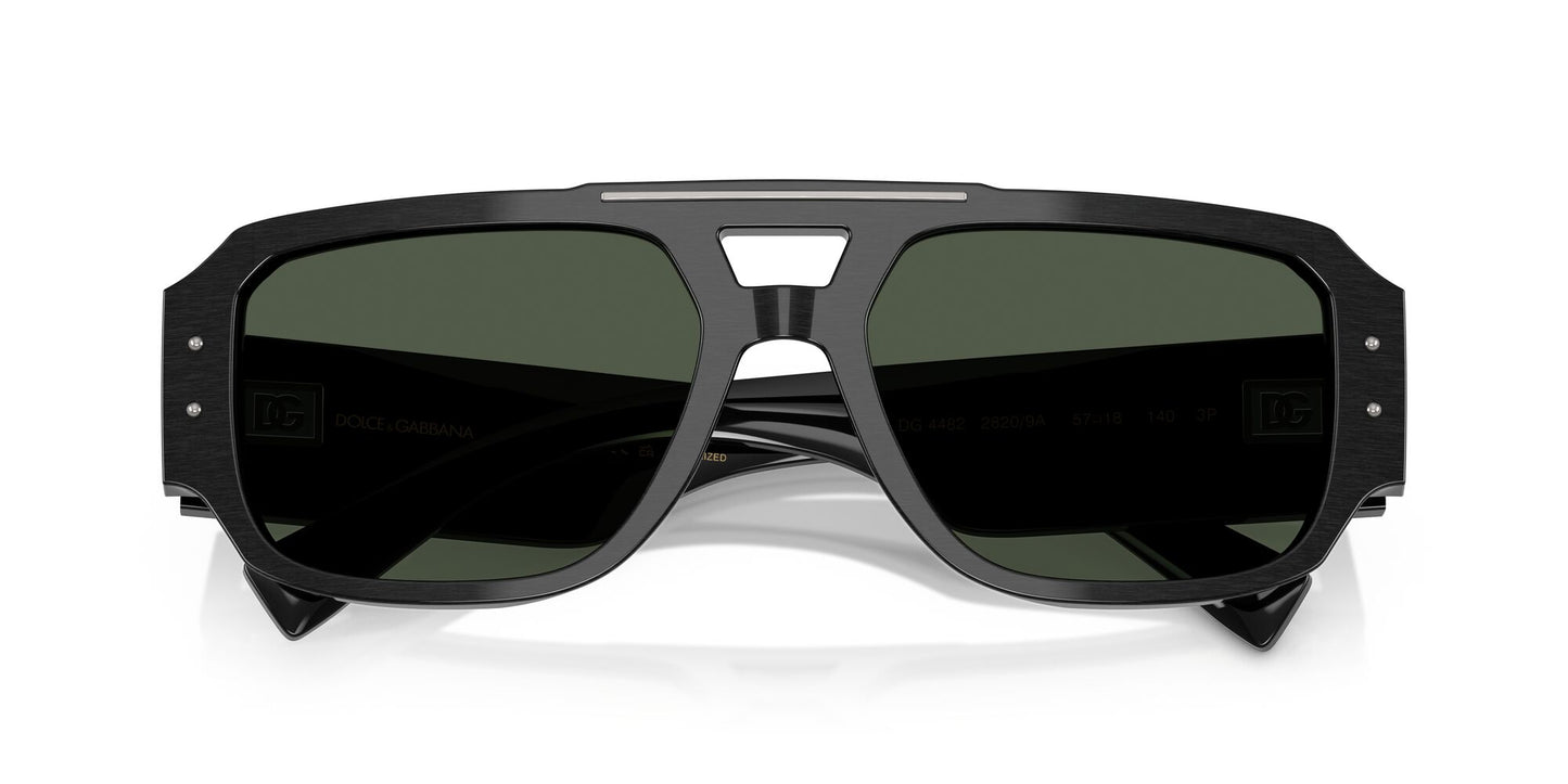 Dolce & Gabbana 4482 Polarised Brushed Black Dark Green (4482 28209A)