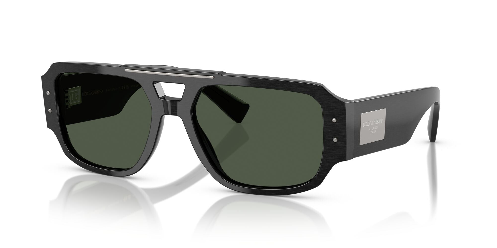 Dolce & Gabbana 4482 Polarised Brushed Black Dark Green (4482 28209A)