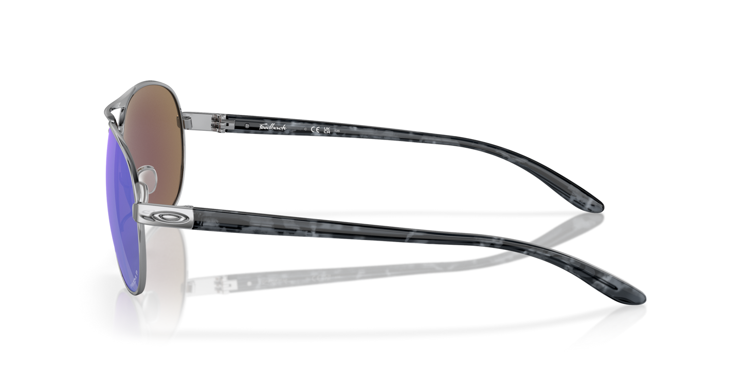 Oakley Feedback Polarised Polished Chrome Prizm Sapphire (4079 33)