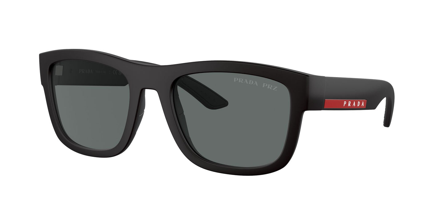 Prada 01ZS Polarised Black Rubber Dark Grey (01ZS DG002G)