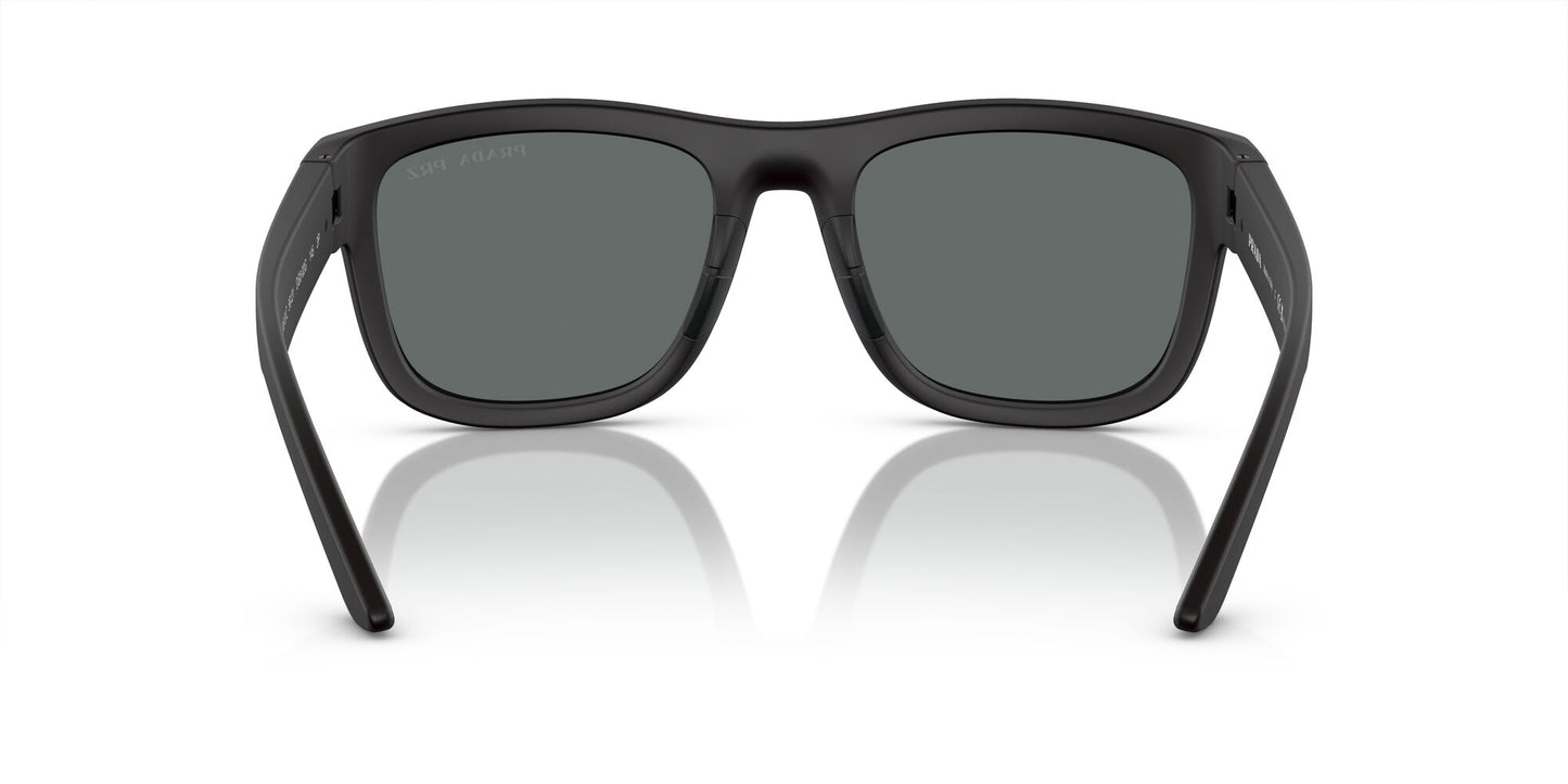 Prada 01ZS Polarised Black Rubber Dark Grey (01ZS DG002G)