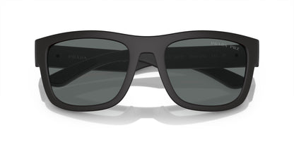 Prada 01ZS Polarised Black Rubber Dark Grey (01ZS DG002G)