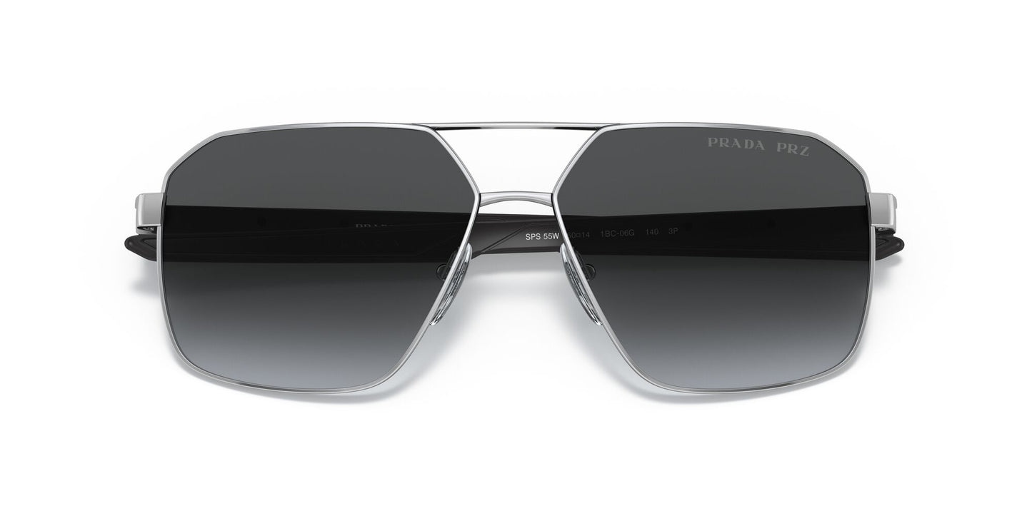 Prada 55WS Polarised Silver Grey Gradient (55WS 1BC06G)