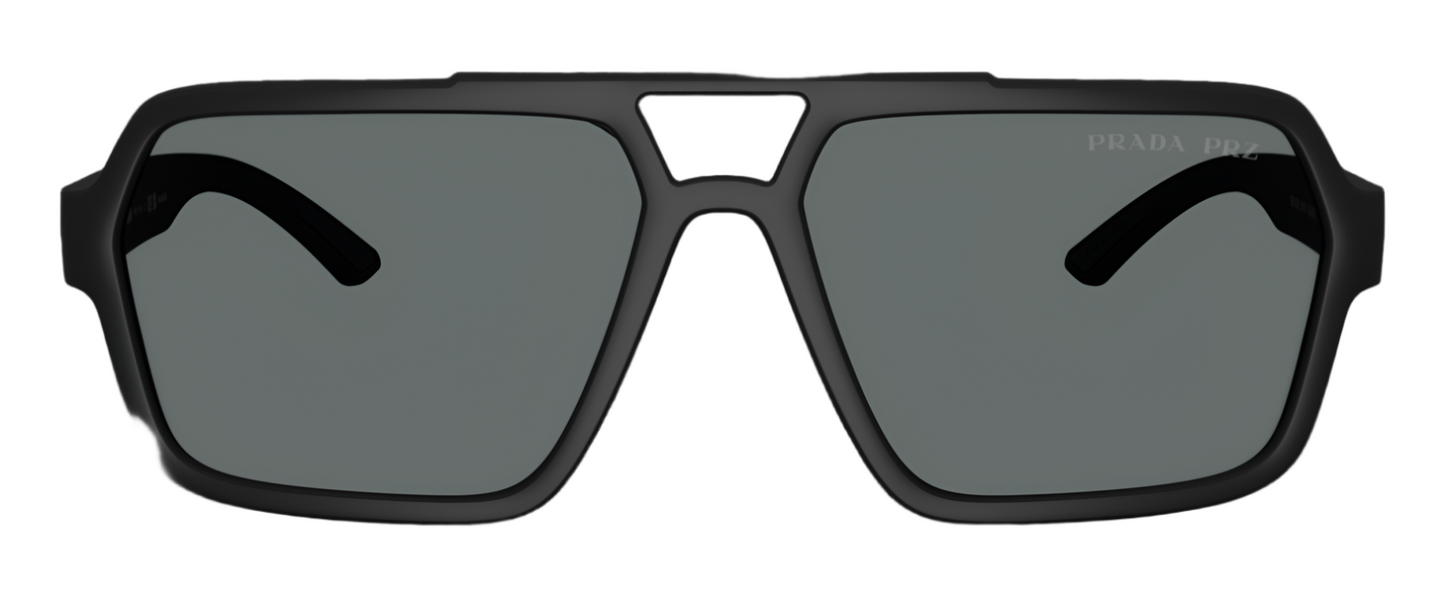 Prada A06S Polarised Black Rubber Dark Grey (A06S DG002G)