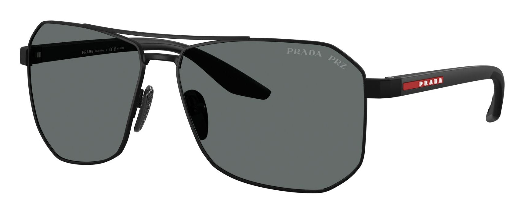 Prada A53S Polarised Rubber Black Dark Grey (A53S DG05Z1)