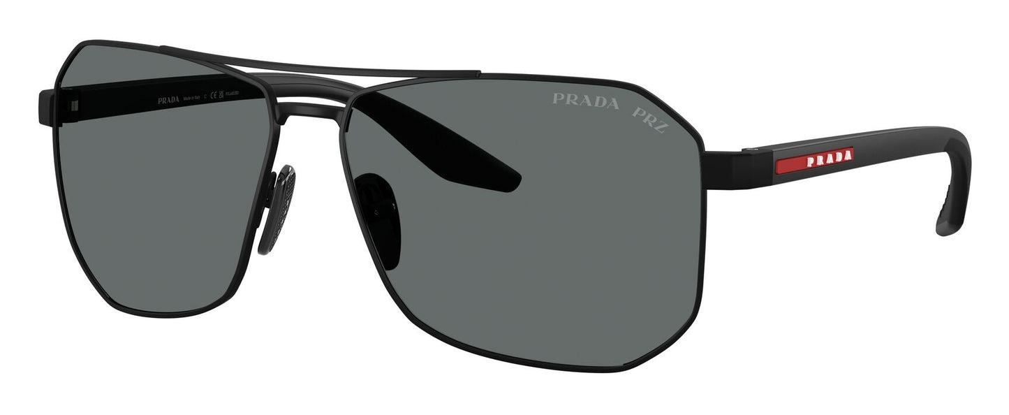 Prada A53S Polarised Rubber Black Dark Grey (A53S DG05Z1)