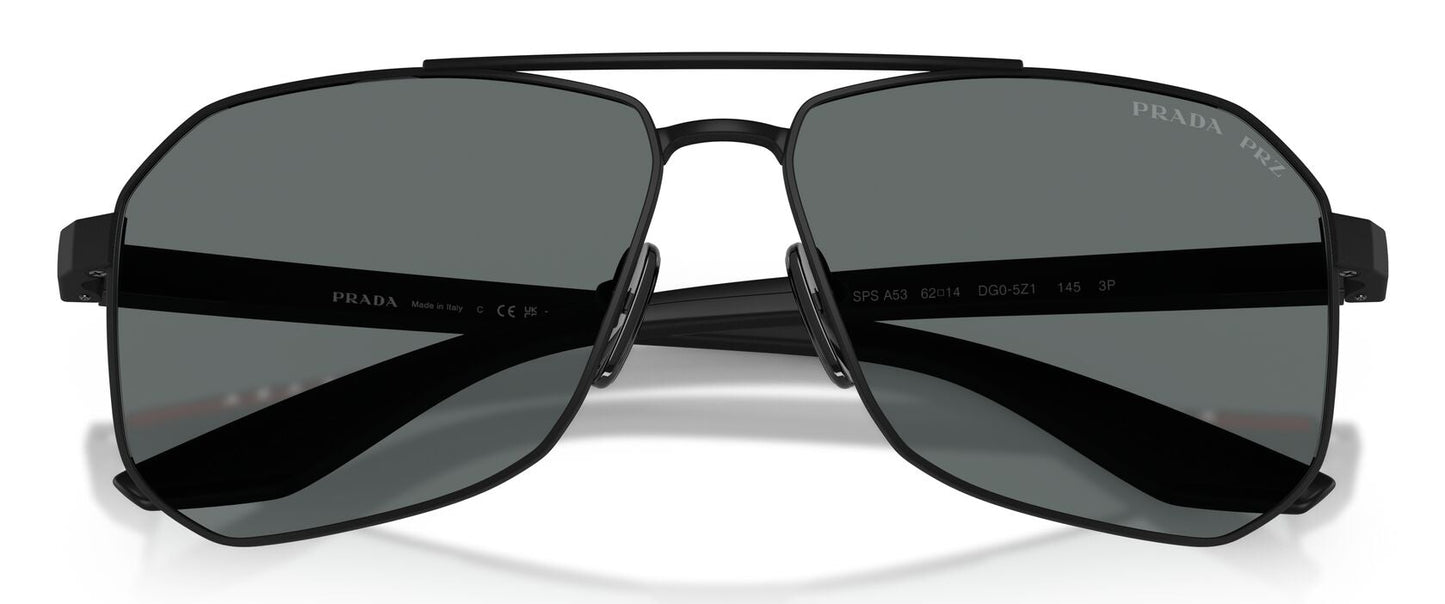Prada A53S Polarised Rubber Black Dark Grey (A53S DG05Z1)
