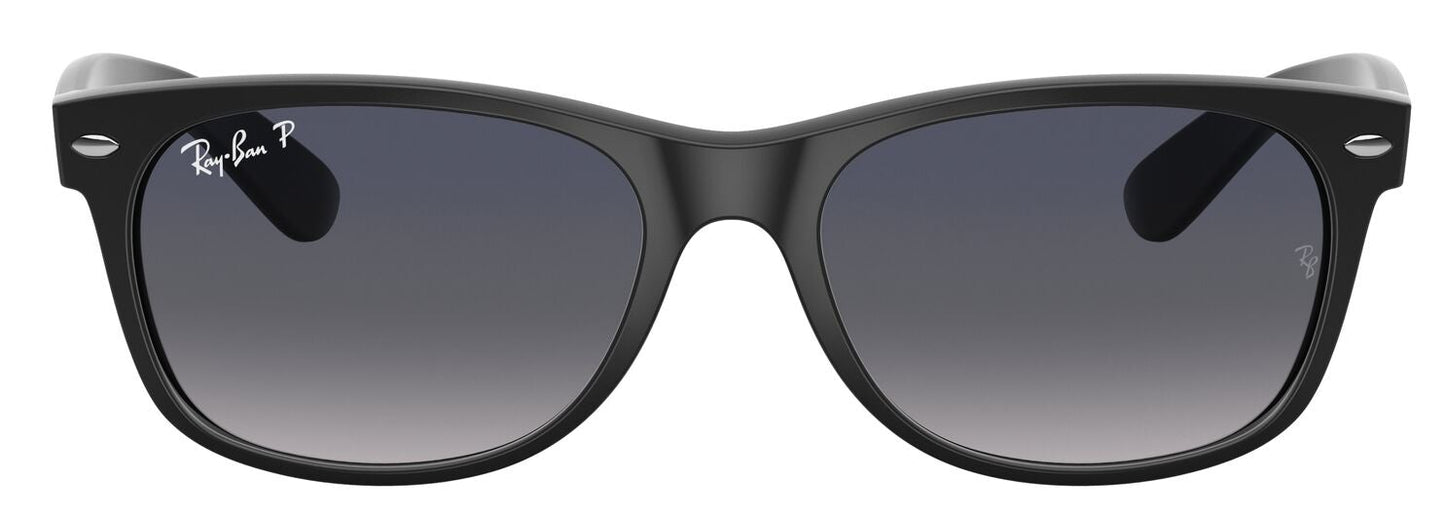 Ray-Ban 2132 New Wayfarer Polarised Matte Black Blue/Grey Gradient RB2132 601S78 (55)