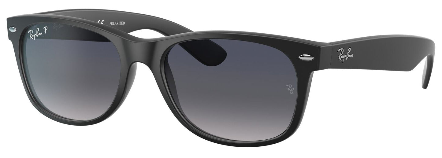 Ray-Ban 2132 New Wayfarer Polarised Matte Black Blue/Grey Gradient RB2132 601S78 (55)