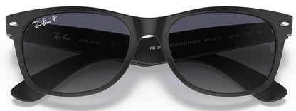 Ray-Ban 2132 New Wayfarer Polarised Matte Black Blue/Grey Gradient RB2132 601S78 (55)