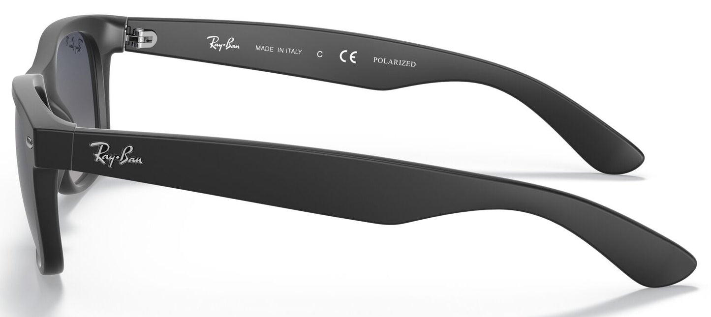 Ray-Ban 2132 New Wayfarer Polarised Matte Black Blue/Grey Gradient RB2132 601S78 (55)