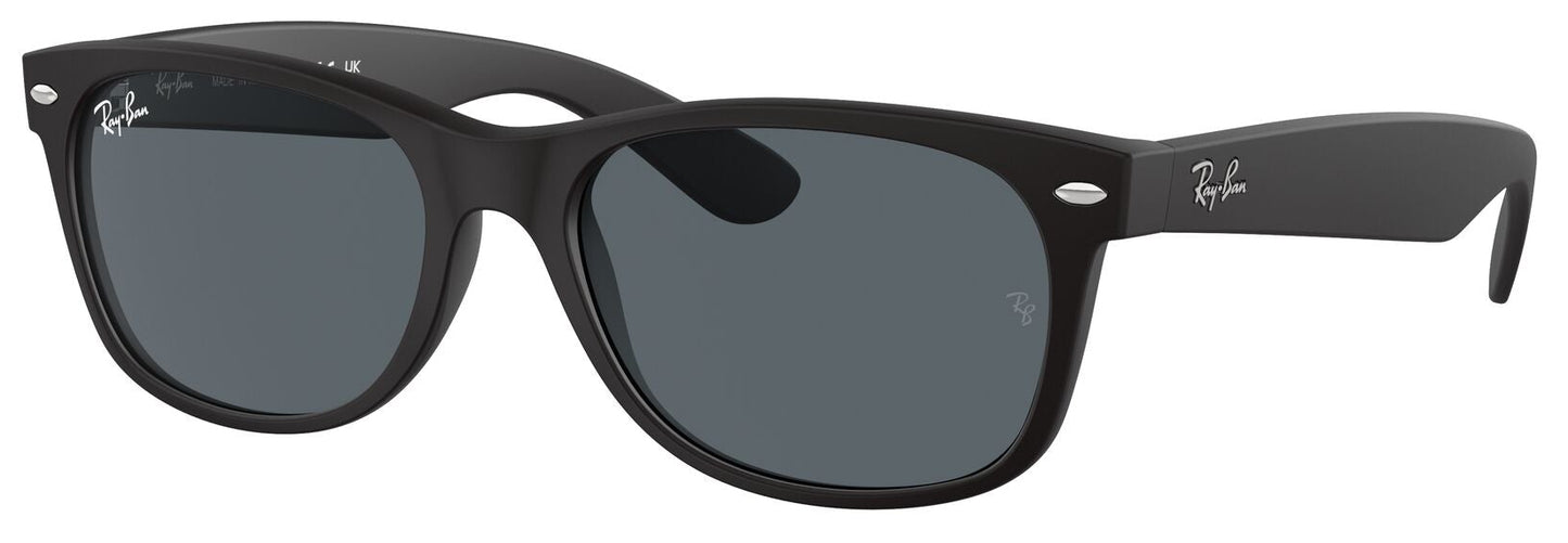 Ray-Ban 2132 New Wayfarer Matte Black Rubber Blue RB2132 622/R5 (55)