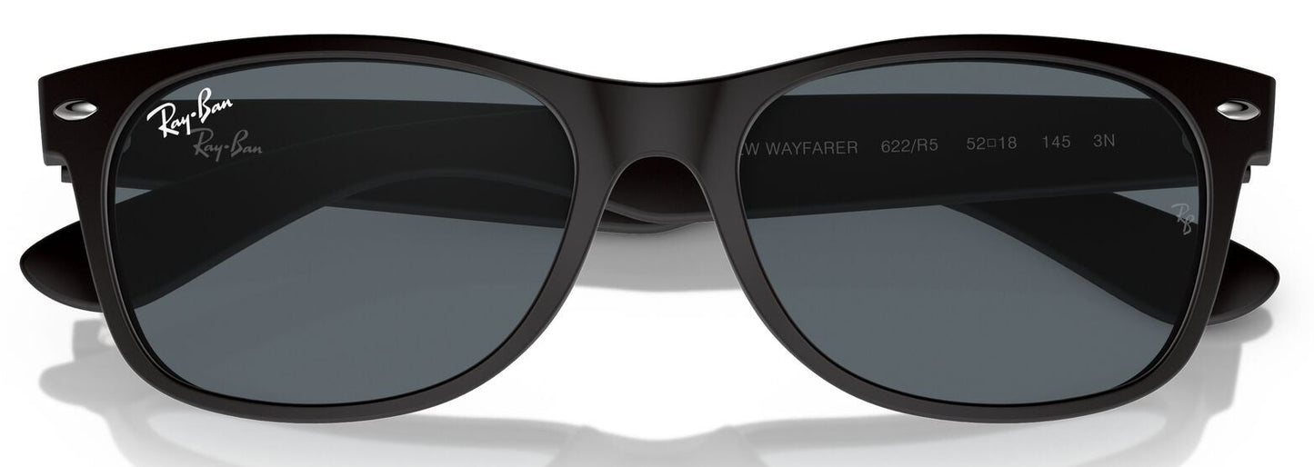 Ray-Ban 2132 New Wayfarer Matte Black Rubber Blue RB2132 622/R5 (55)