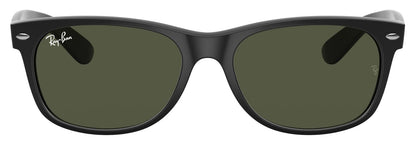 Ray-Ban 2132 New Wayfarer Black Rubber G15 Green RB2132 622 (55)