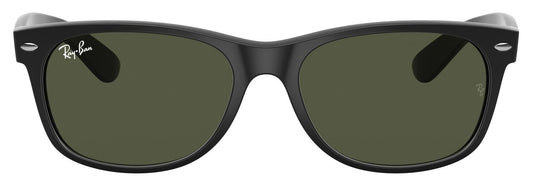 Ray-Ban 2132 New Wayfarer Matte Black Rubber G-15 Green RB2132 622 (58)