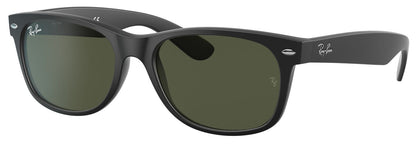 Ray-Ban 2132 New Wayfarer Black Rubber G15 Green RB2132 622 (55)