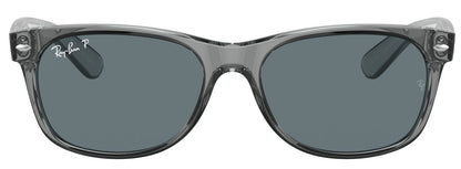 Ray-Ban 2132 New Wayfarer Polarised Transparent Grey Dark Blue RB2132 64503R (52)
