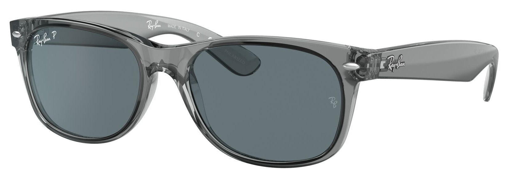 Ray-Ban New Wayfarer 2132 Polarised Transparent Grey Dark Blue (2132 64503R)