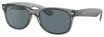 Ray-Ban 2132 New Wayfarer Polarised Transparent Grey Dark Blue RB2132 64503R (52)