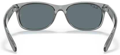 Ray-Ban 2132 New Wayfarer Polarised Transparent Grey Dark Blue RB2132 64503R (52)