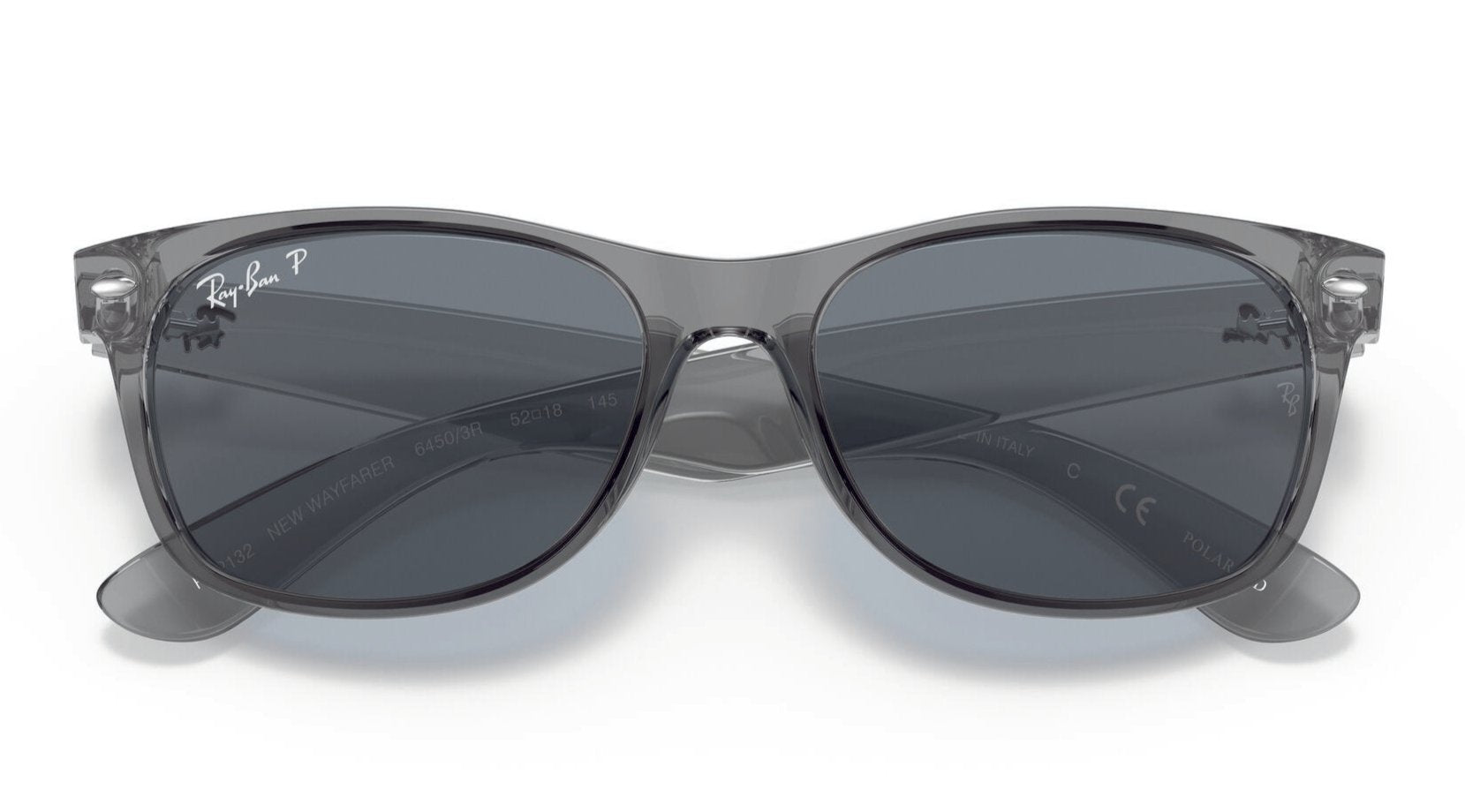 Ray Ban New Wayfarer 2132 Polarised Transparent Grey Dark Blue 2132 64503R Great Southern Sunnies